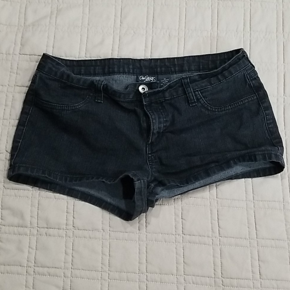 Black jean shorts